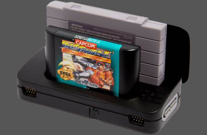 Retrode 2 SNES- ja Genesis-patruunoilla