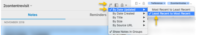 Evernote-muistiinpanojen lajittelu