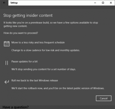 Kuinka saada Windows 10 -käyttäjät päivittämään nyt Windows 10 Stop Insider Preview Build 531x500