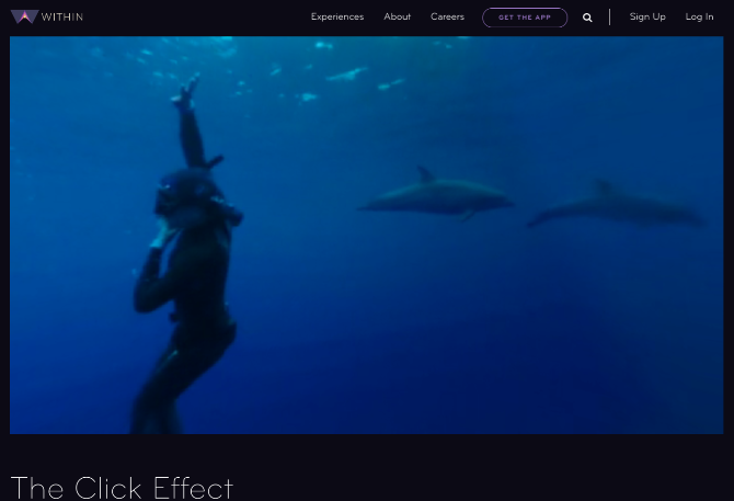 Sukella vedenalaiseen nähdäksesi kuinka delfiinit ja valaat kommunikoivat The Click Effect, virtuaalitodellisuus-lyhytelokuva 