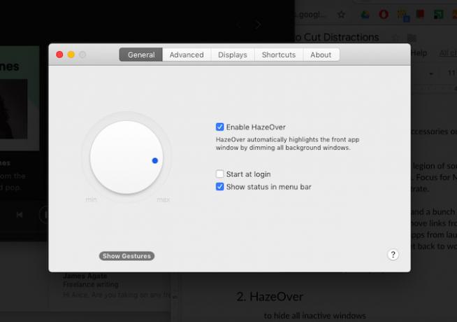 HazeOver, macOS-sovellus, joka auttaa sinua keskittymään