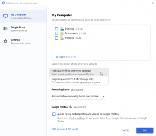 Google Drive Desktop -sovellus suljetaan maaliskuussa 2018 google-varmuuskopiointi- ja synkronointiasetukset