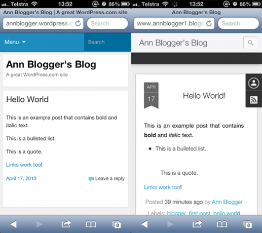 Blogger vs wordpress