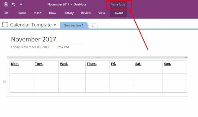 luoda onenote-kalenterimallin