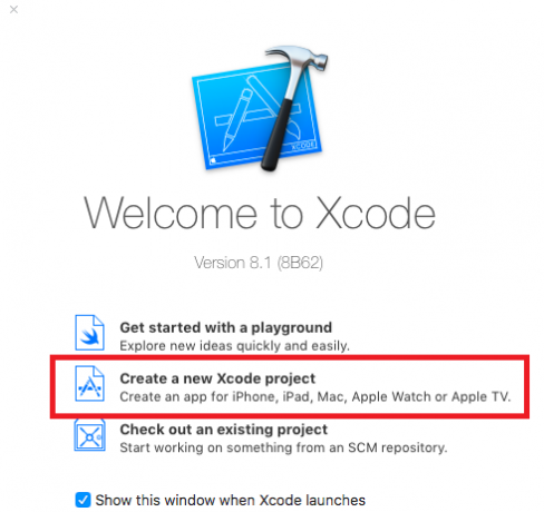 xcode luoda projekti