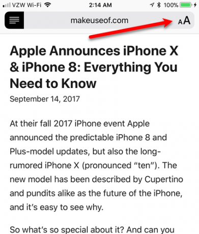 ios dark mode napauta font button safari