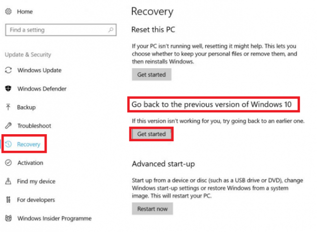 Windows 10: n syksyn luomisen palauttaminen ja poistaminen Päivitä Windows 10: n palautus 670x491