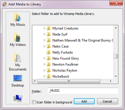 Winamp - Kiinteä mediasoitin, joka lopettaa musiikkikokoelmasi hallinnan [Windows] Winamp Lisää media kirjastoon