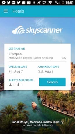 hotelli-Skyscanner-sovellus