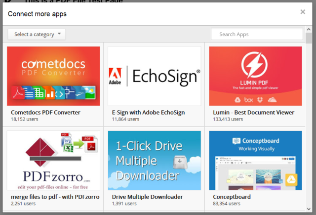 google-drive-Connect-pdf-sovellukset