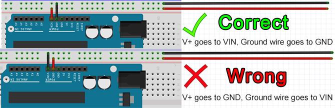 arduino error vin korjaa väärin