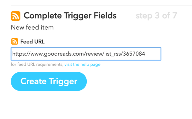 Goodreads-feed-ifttt