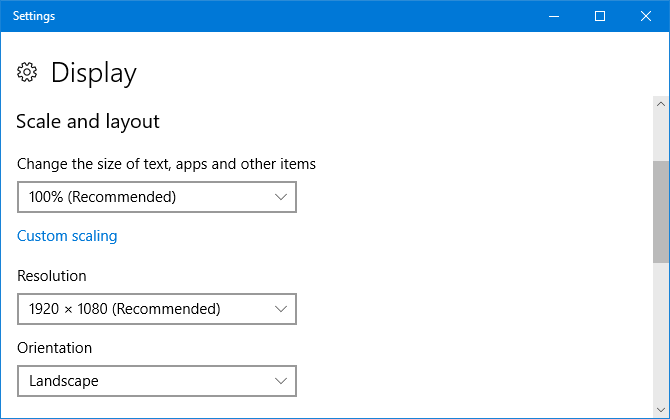 Windows 10 näyttöasetukset