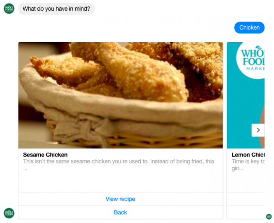 facebook messenger botti kokonaisia ruokia