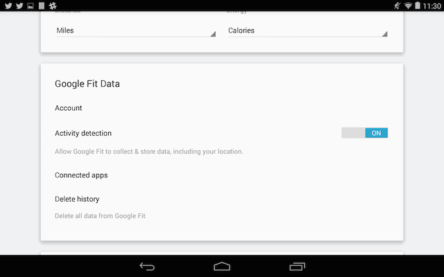 googlefit-asetukset