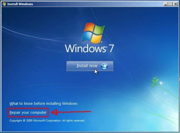Windows 7: n aloitusnäyttö