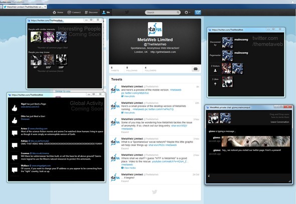 MetaWeb: Ole vuorovaikutuksessa muiden ihmisten kanssa, kun selaat suosikkisivustoitasi metaverkkoa visuaalisesti twitterissä