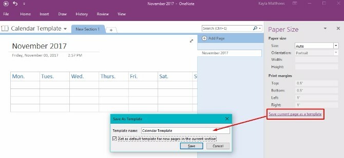 luoda onenote-kalenterimallin