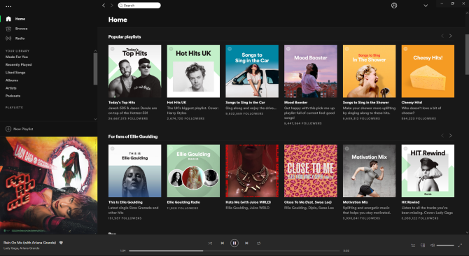 Spotify-käyttöliittymä