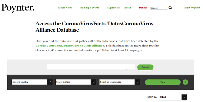 ifcn koronavirus -sivu