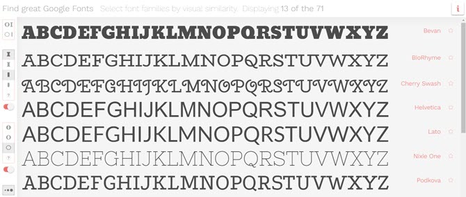Käytä tätä sivustoa vertaillaksesi Google-fontteja kauniisiin asiakirjoihin ja sivustojen Google-fontteja