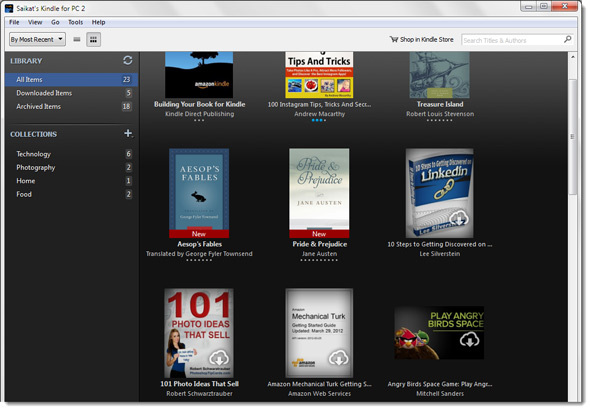 Tämä on näyttökuva yhdestä parhaista Windows-ohjelmista. Sitä kutsutaan Kindle
