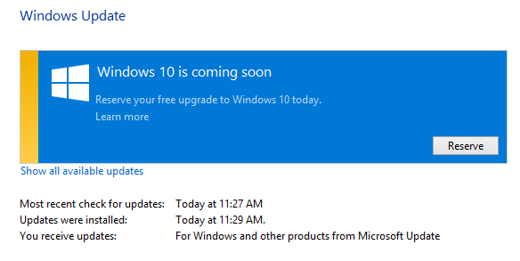 Windows 10 on tulossa Windows Update