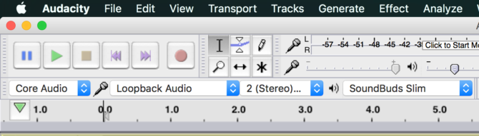 mac audacity loopback -tallennus