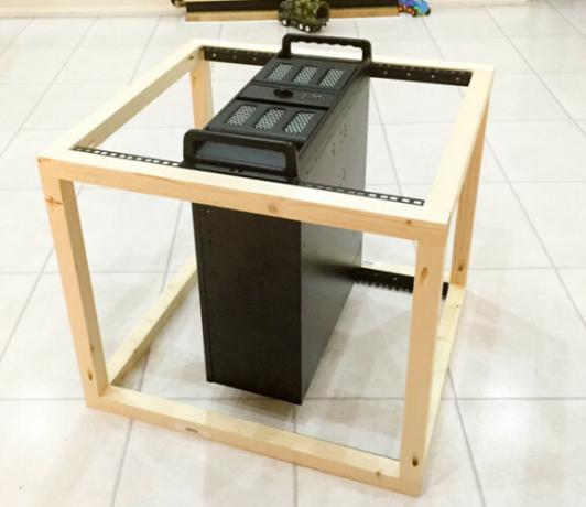 diy-telineen kotelon rakenne -6 ensimmäinen testi