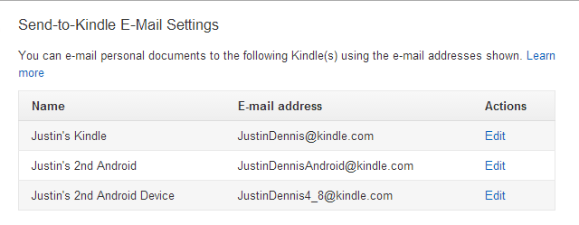 Amazon-Send-To-Kindle-asetukset