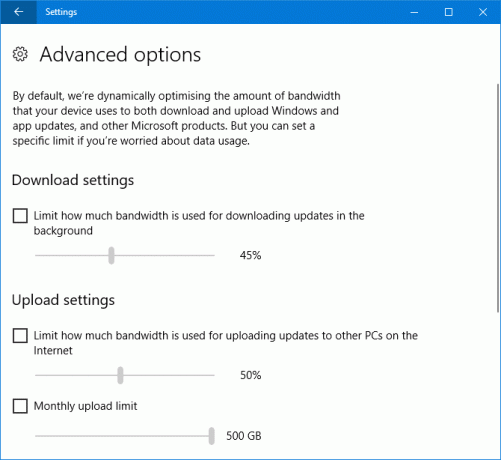 9 uutta asetustoimintoa Windows 10: n syksyn luomisohjelmassa Päivitä latausasetukset