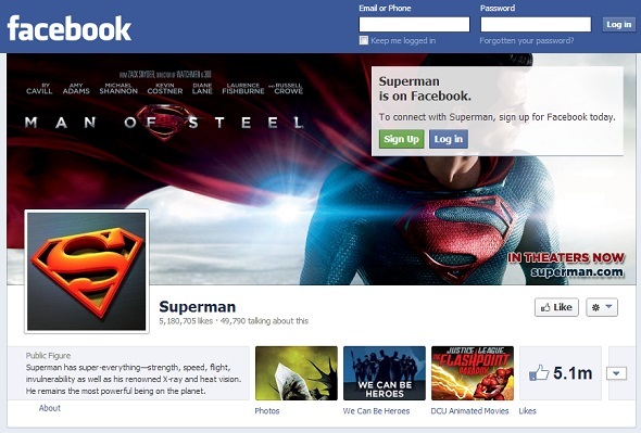 10 kuvitteellista hahmoa, jotka ovat mielettömän suosittuja Facebook facebook superman