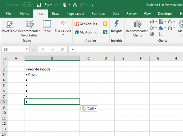 Kopioi ja liitä luettelo muihin Excel-soluihin